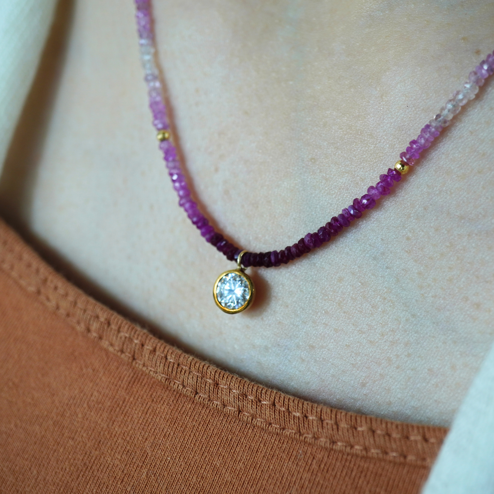 14KYG Ruby Necklace