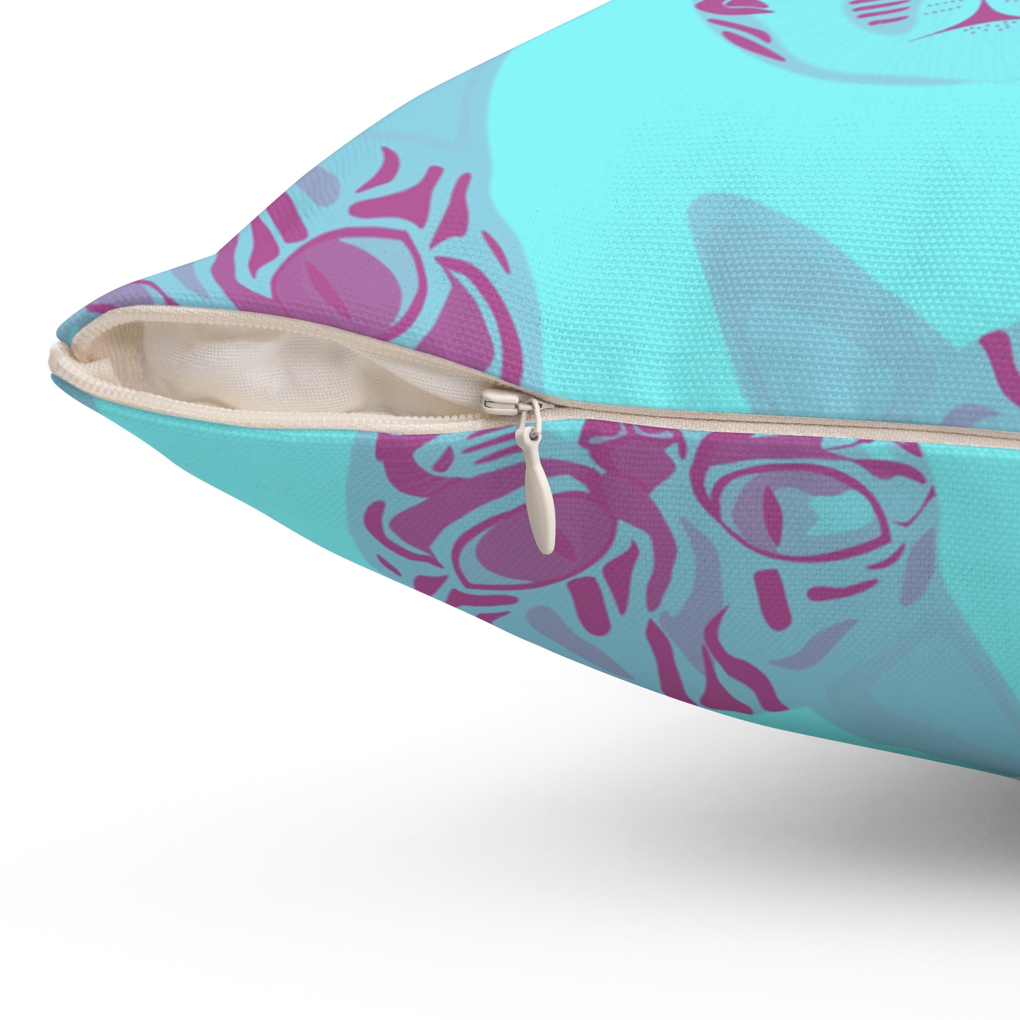 Spun Polyester Dorm Room Cat Square Pillow