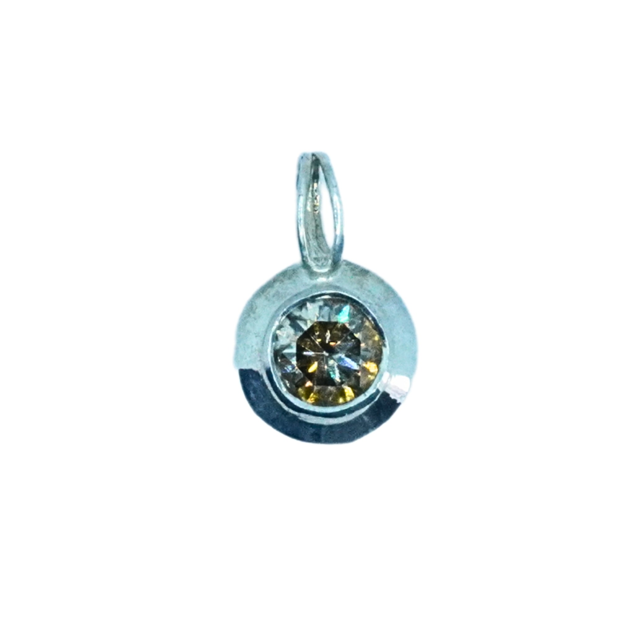 Sterling Silver Champagne Moissanite Pendant