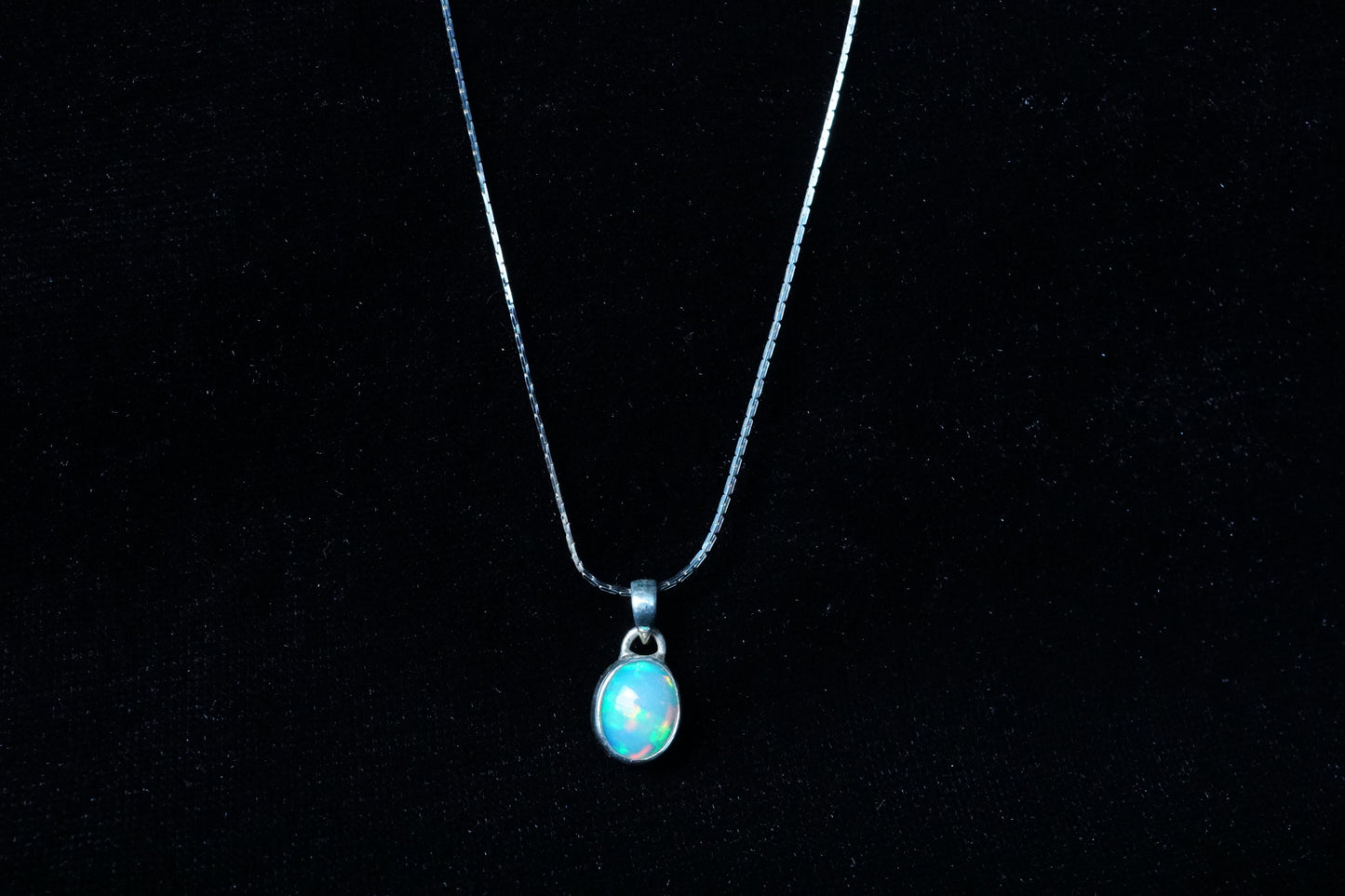 Genuine Handmade Sterling Silver Opal Necklace