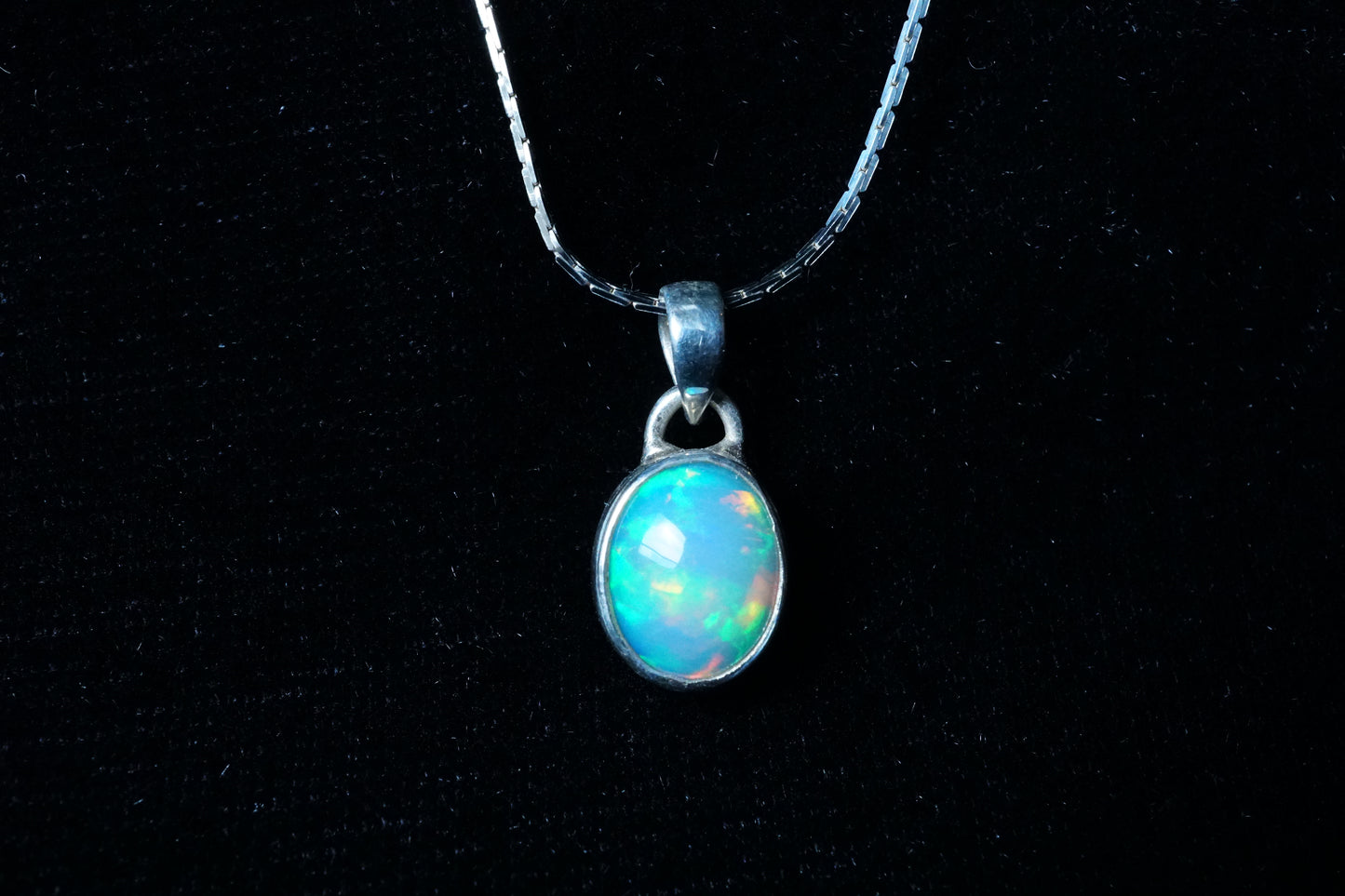 Genuine Handmade Sterling Silver Opal Necklace