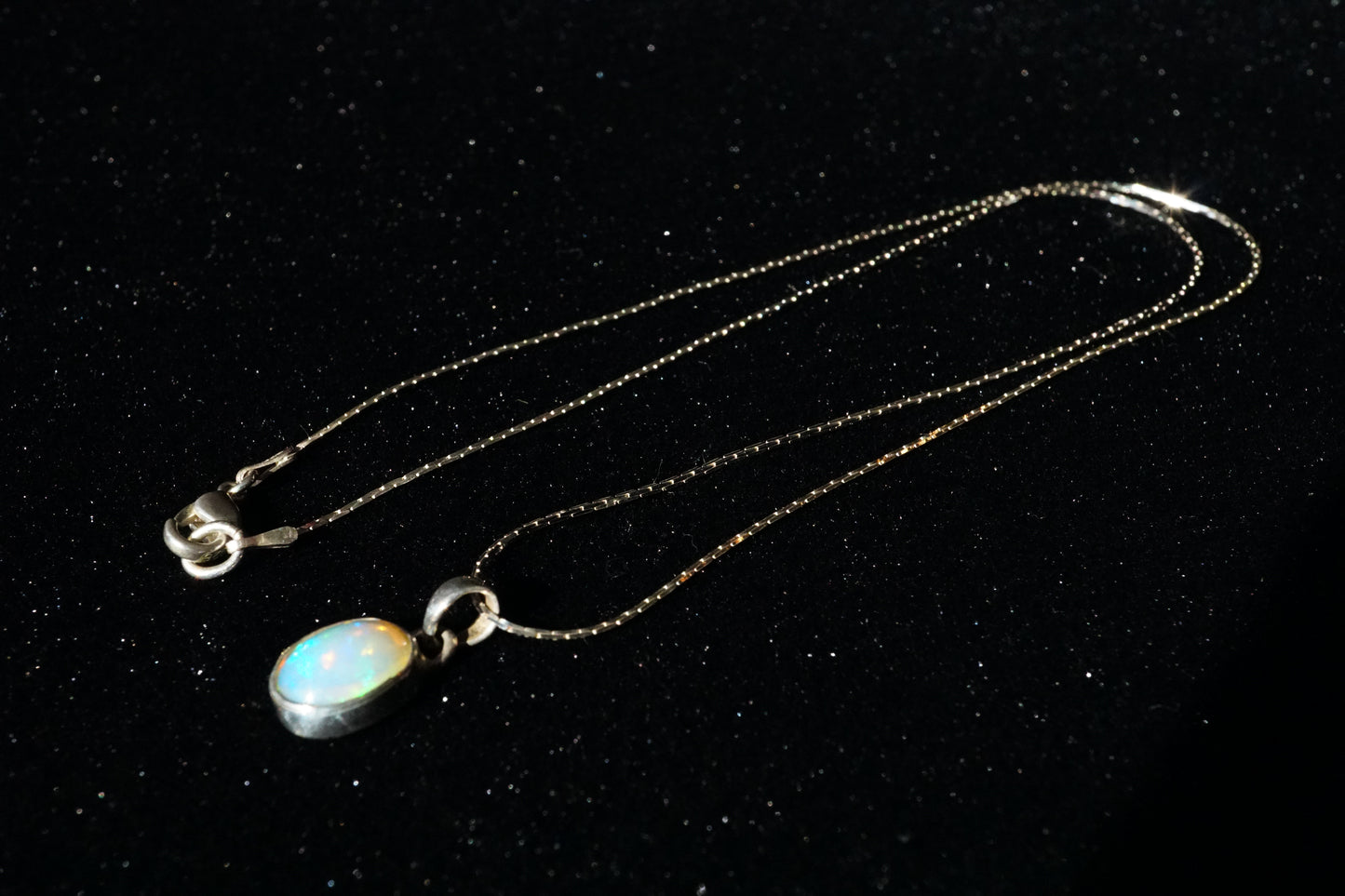 Genuine Handmade Sterling Silver Opal Necklace