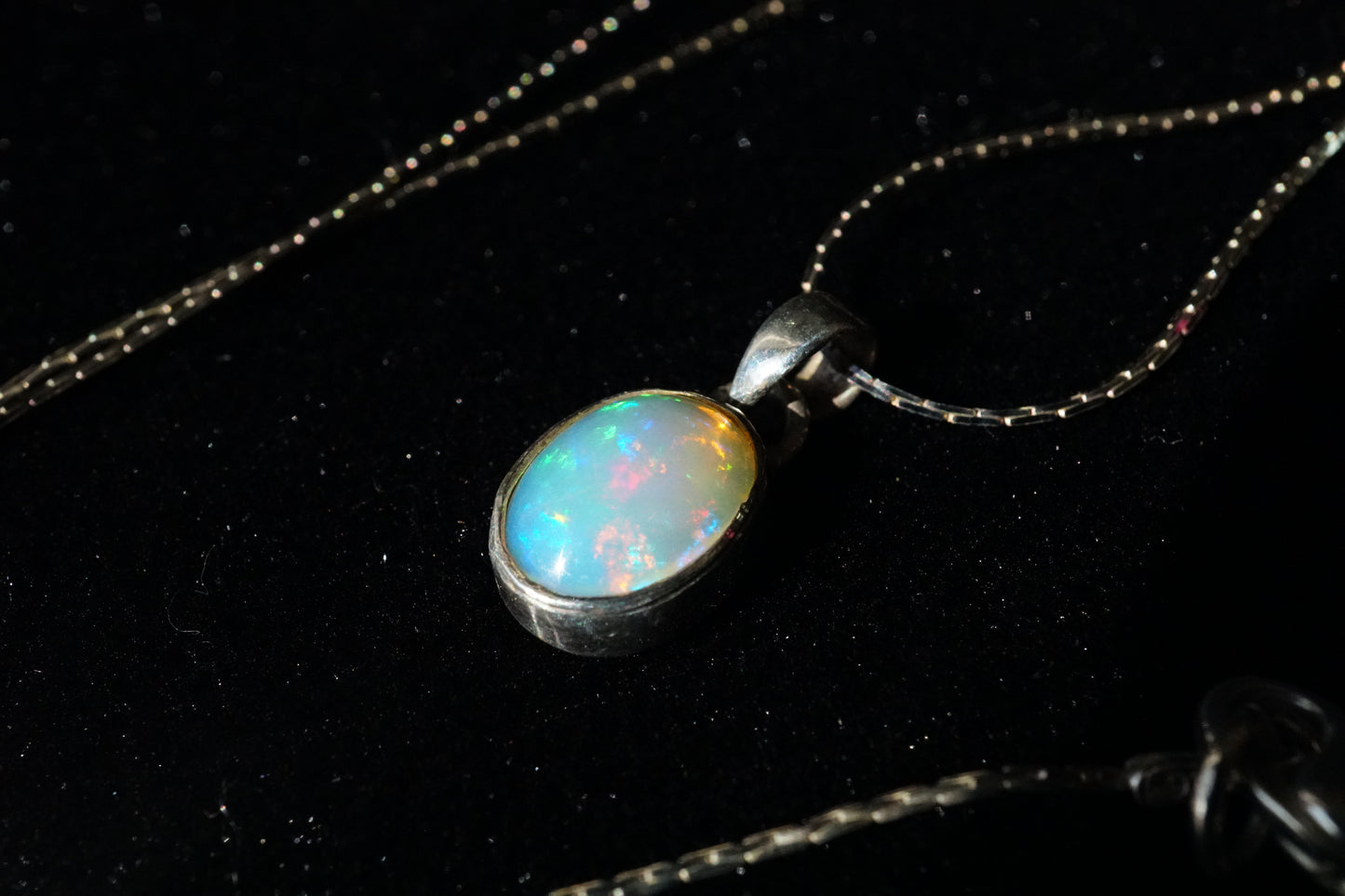 Genuine Handmade Sterling Silver Opal Necklace