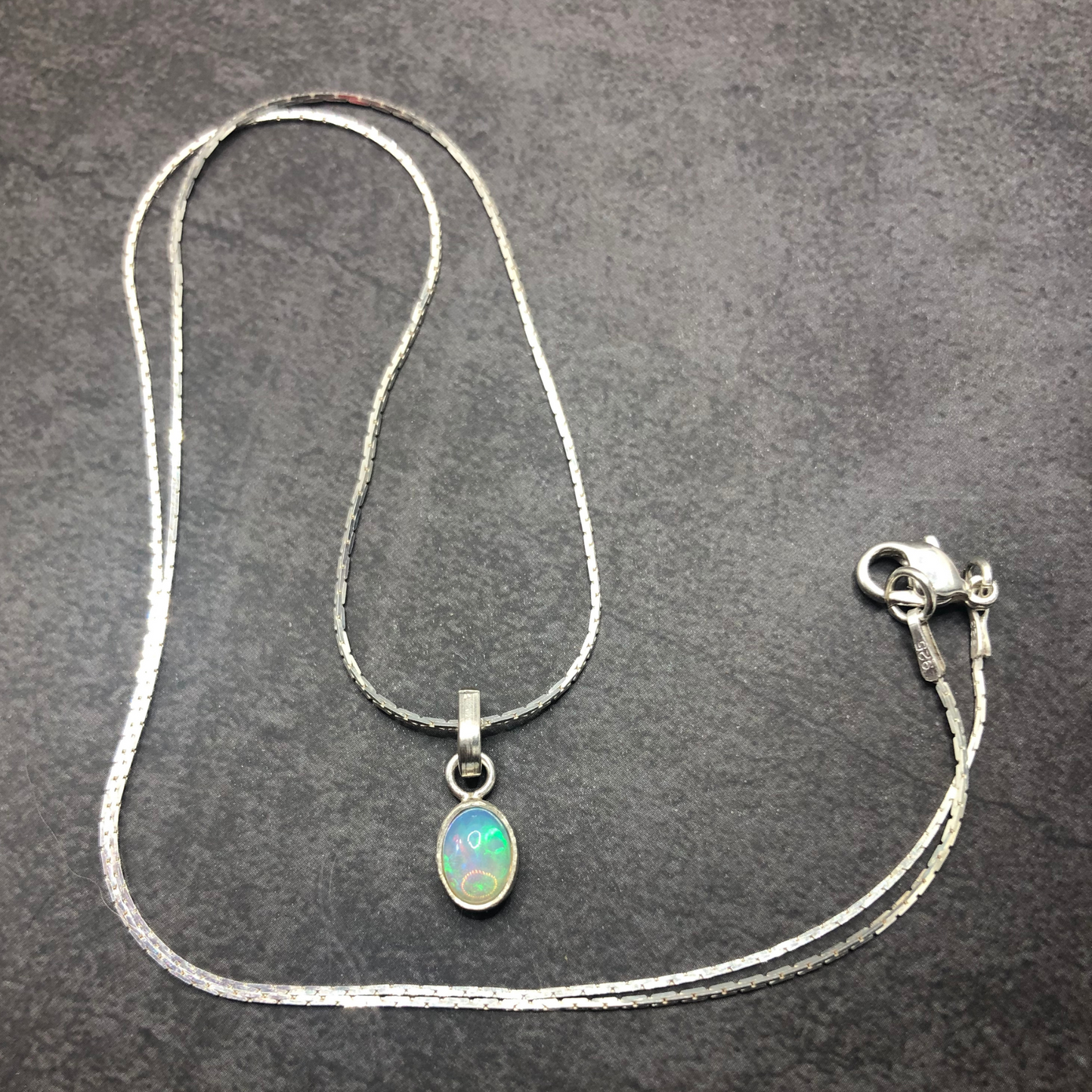 Genuine Handmade Sterling Silver Opal Necklace