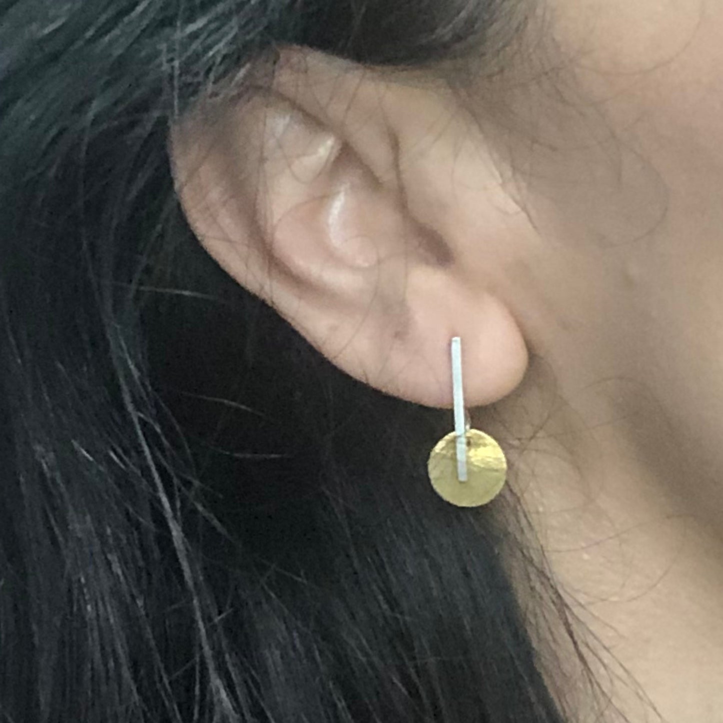 Silver and Gold Filled Disc Earrings