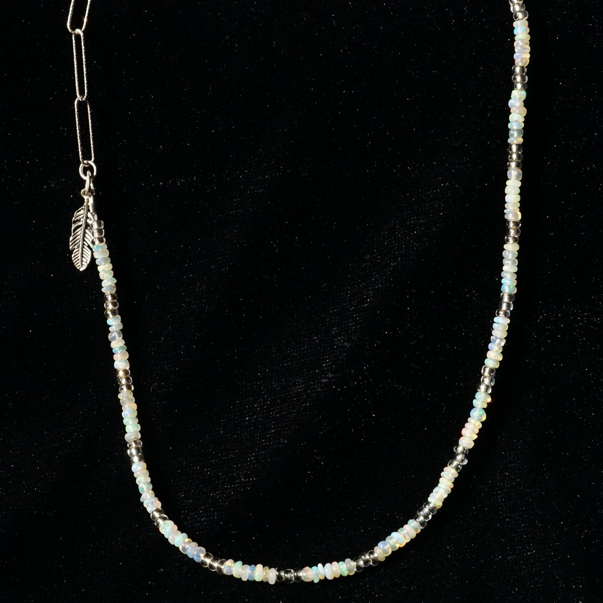 Sterling Silver Opal Boho Necklace
