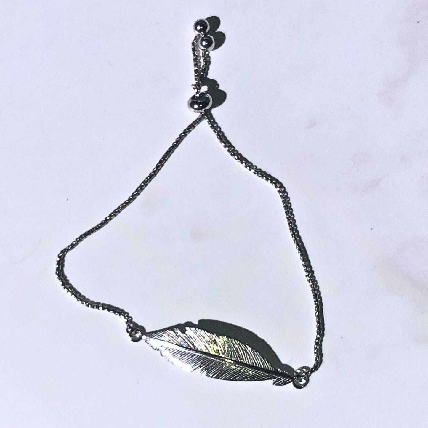 Silver Feather Chain Bracelet