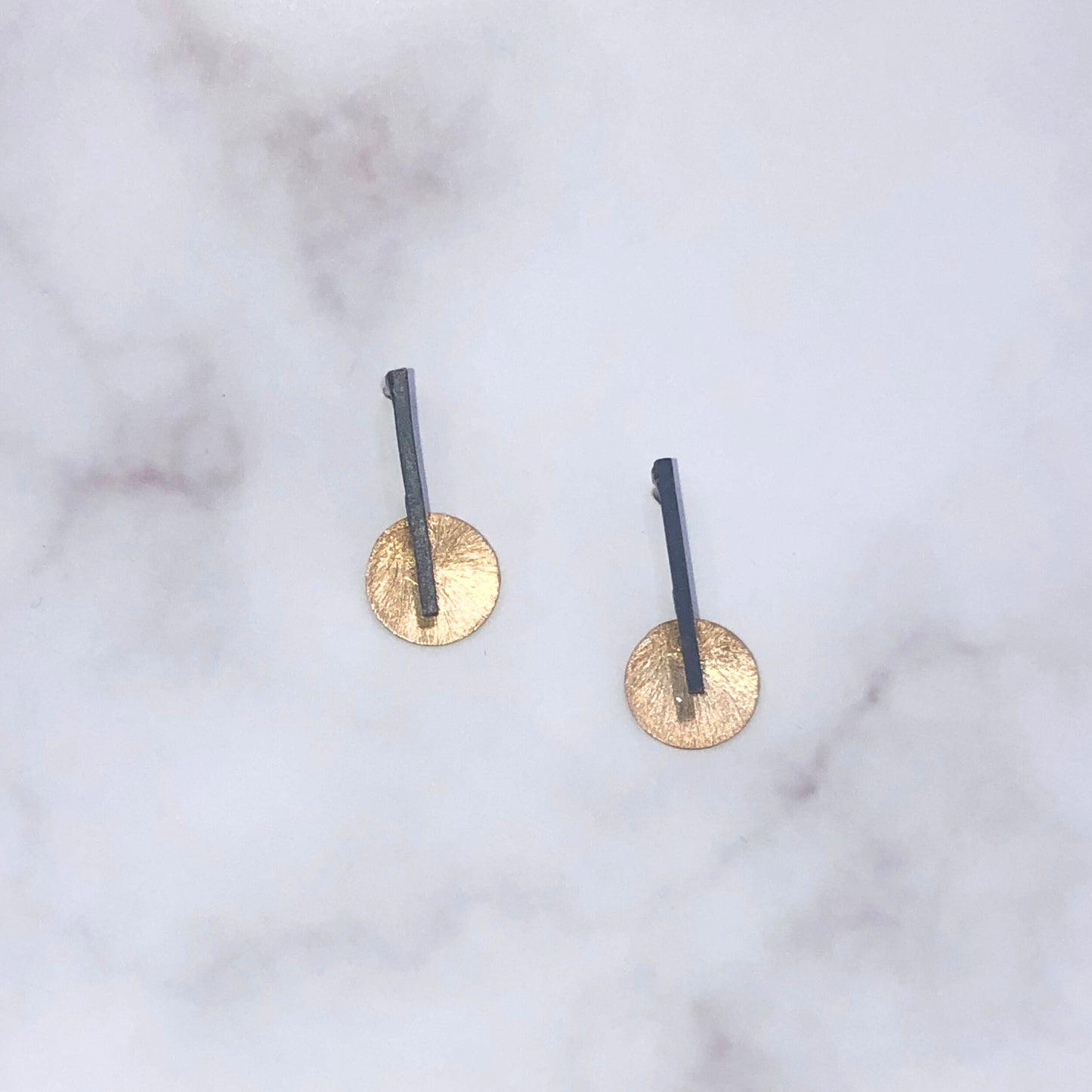 Silver and Gold Filled Disc Earrings