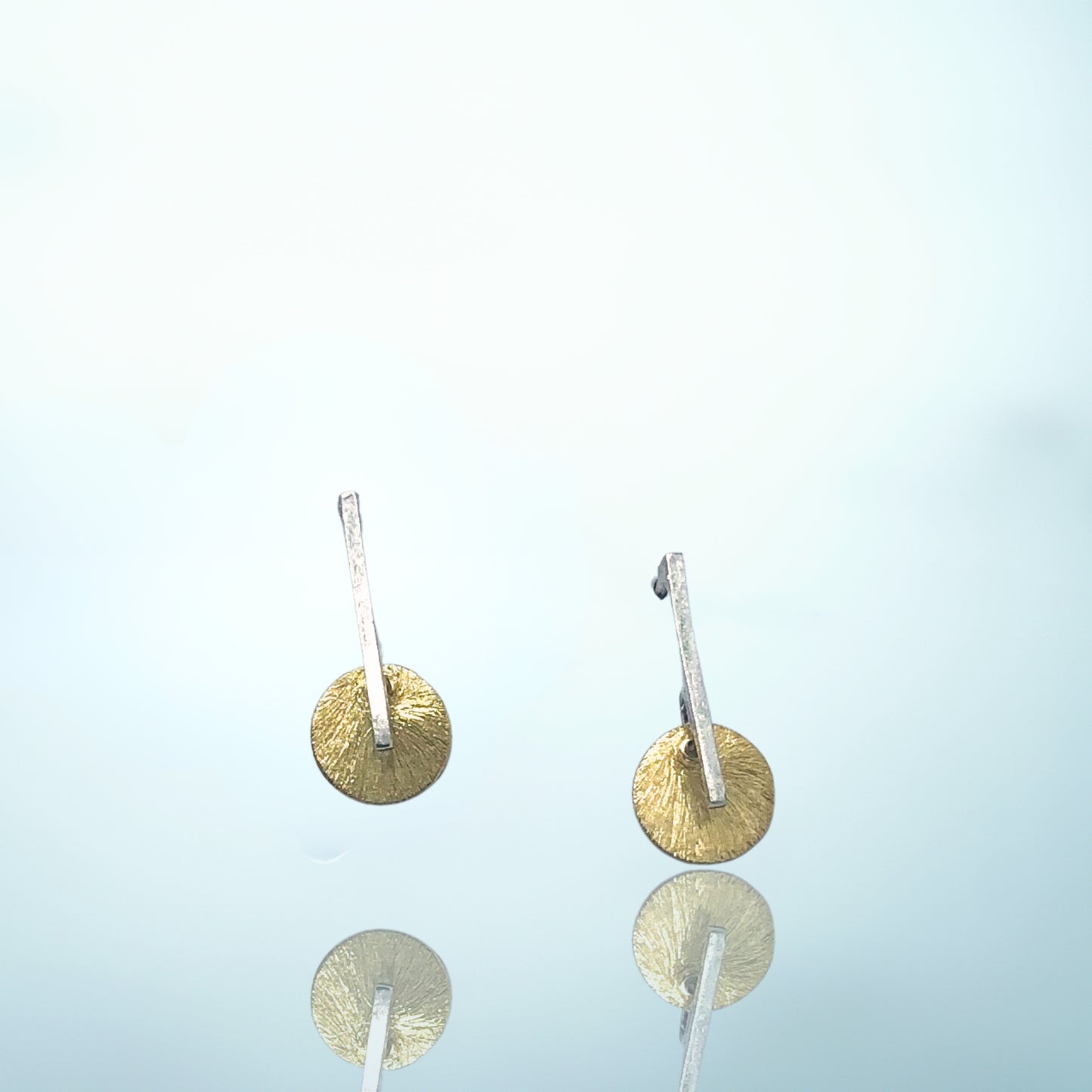 Silver and Gold Filled Disc Earrings