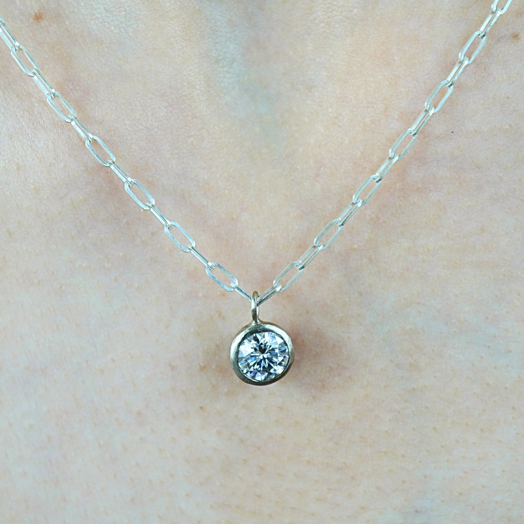 Silver Moissanite Necklace