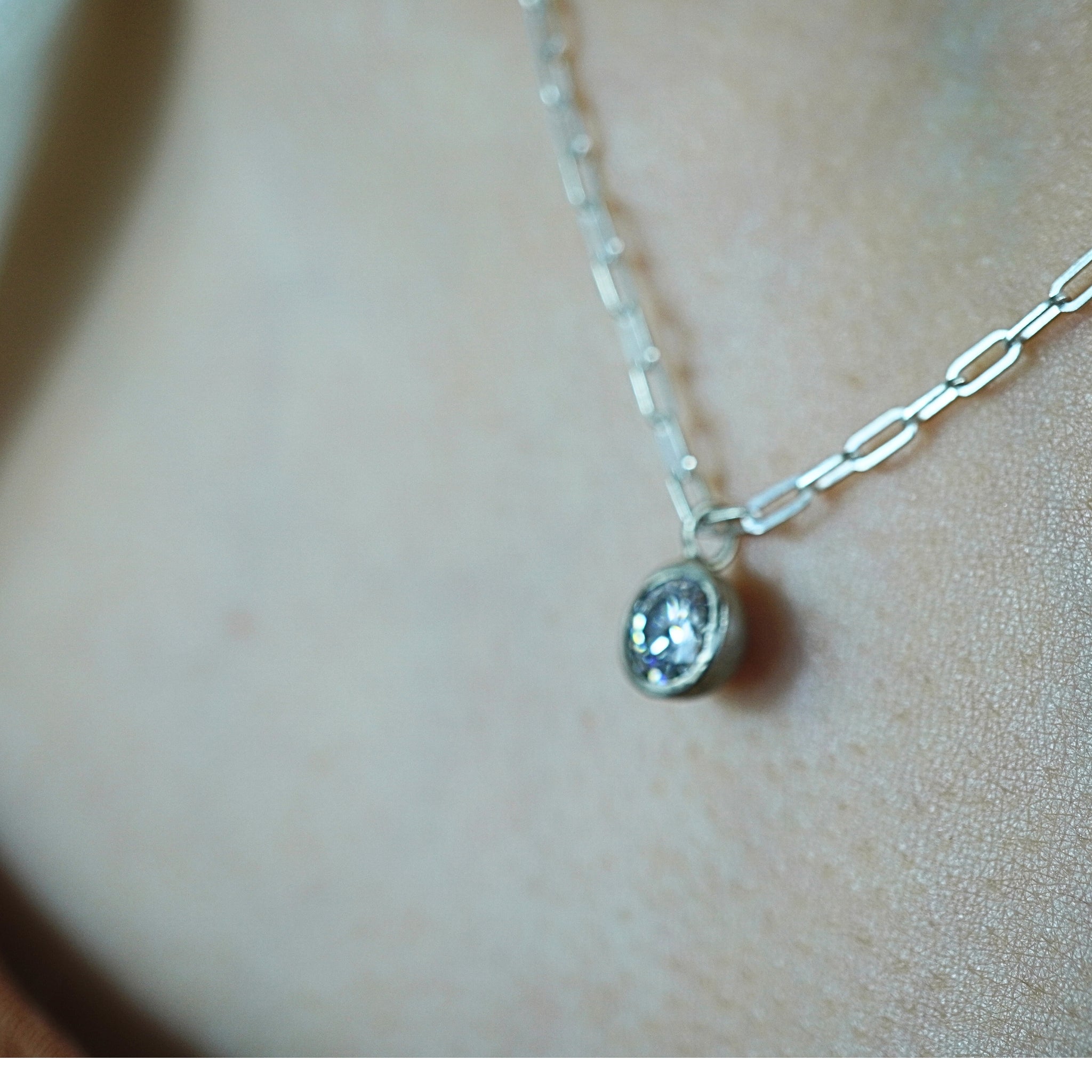 Silver Moissanite Necklace