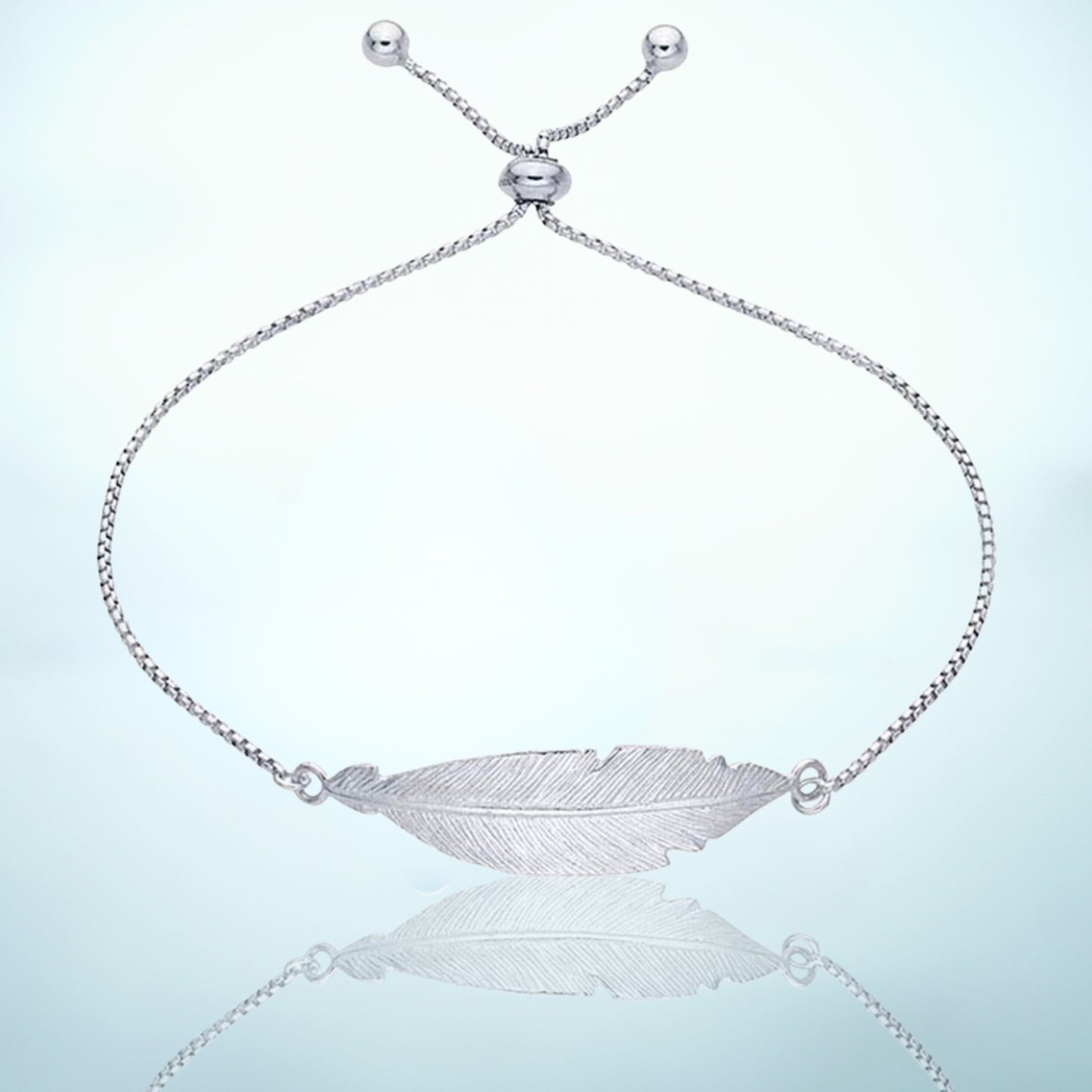 Silver Feather Chain Bracelet