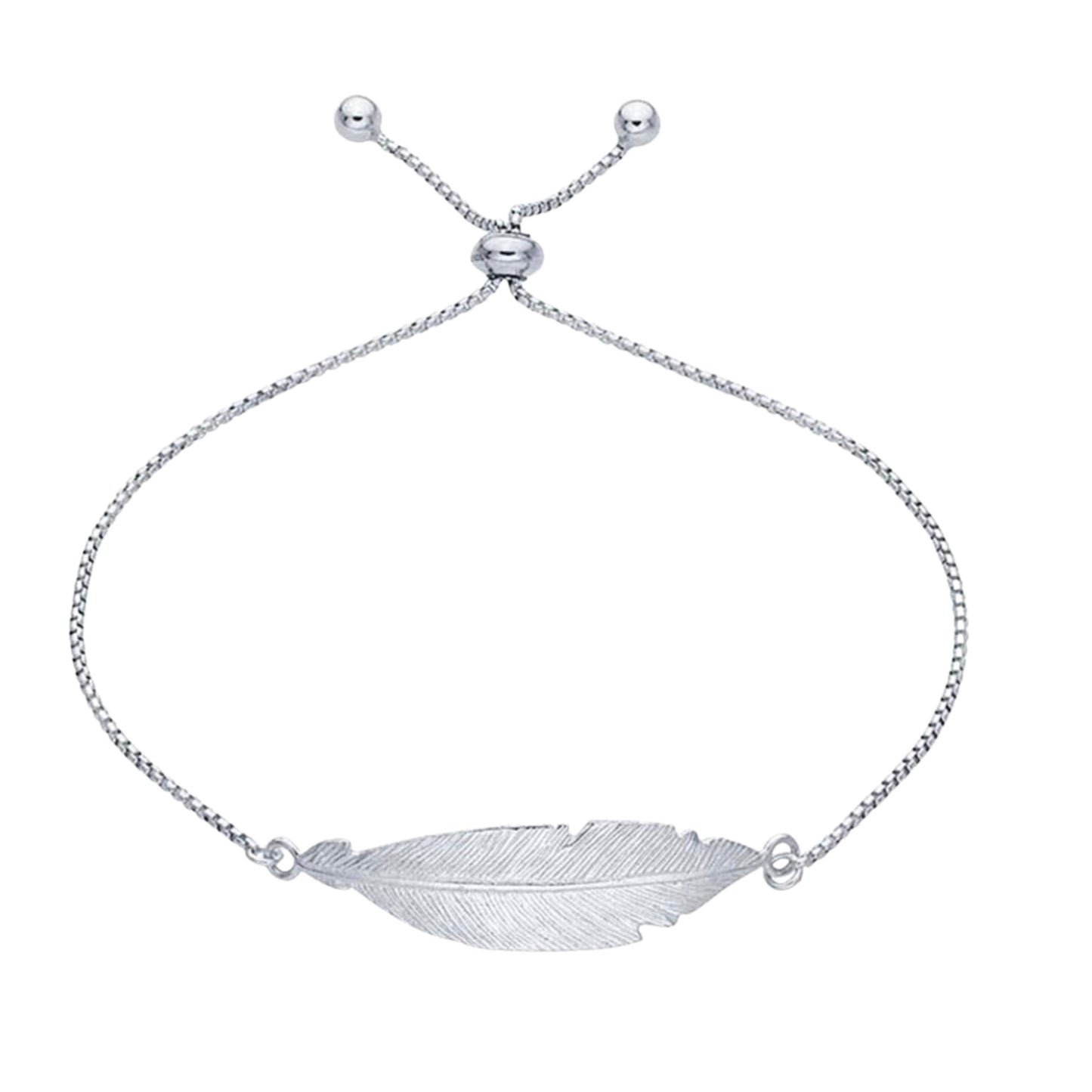 Silver Feather Chain Bracelet