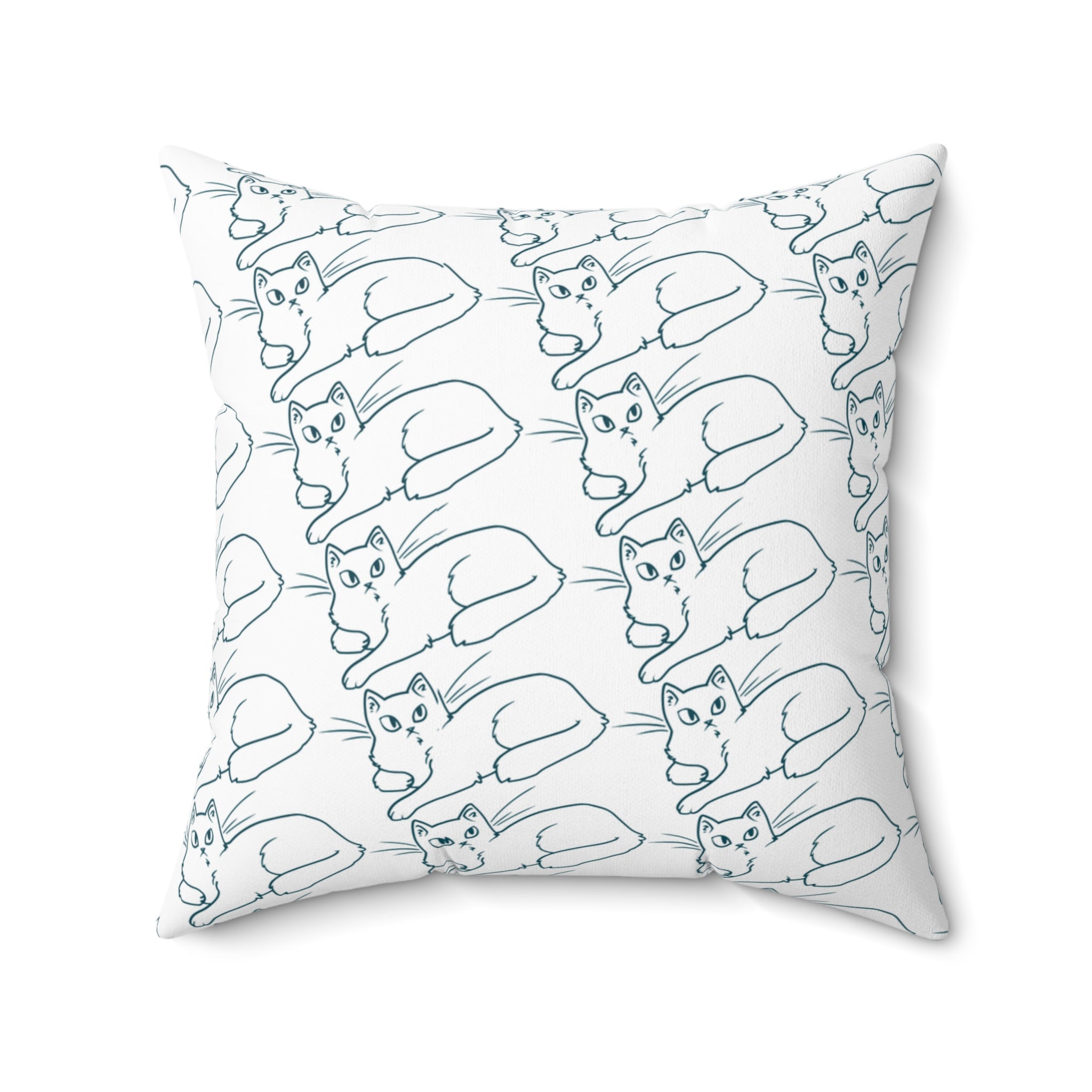 Spun Polyester Square Cat Pillow