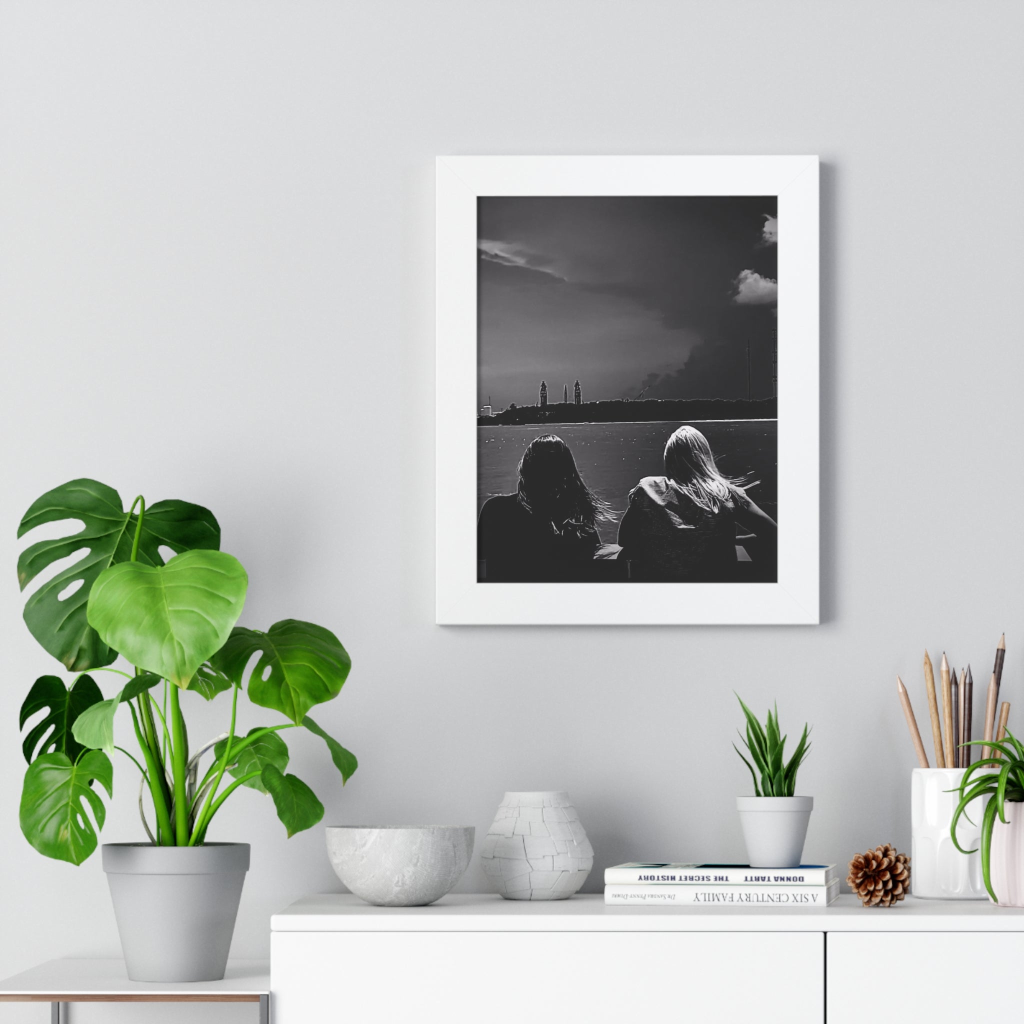 Framed 11" x 14" Ferry Ride Vertical Poster by Jo Bird