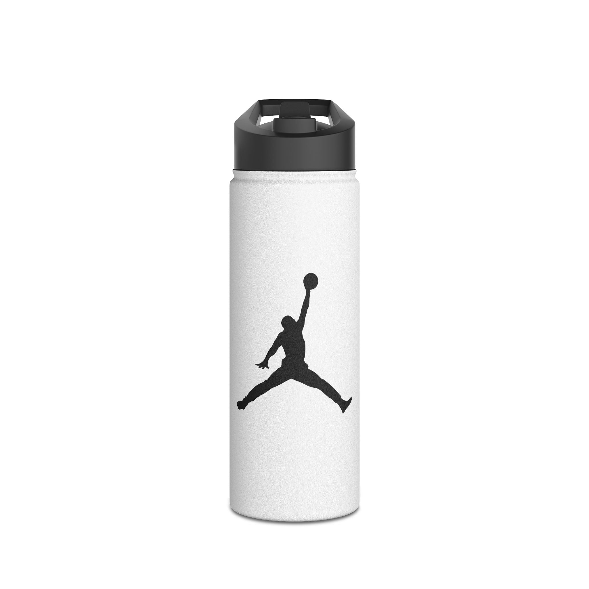 Basketball Silouette Stainless Steel Water Bottle, Standard Lid