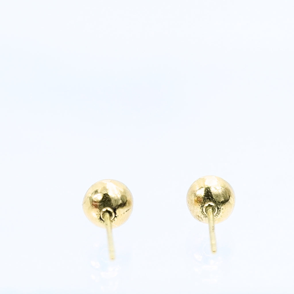 18KY Gold Round Moissanite Stud Earrings