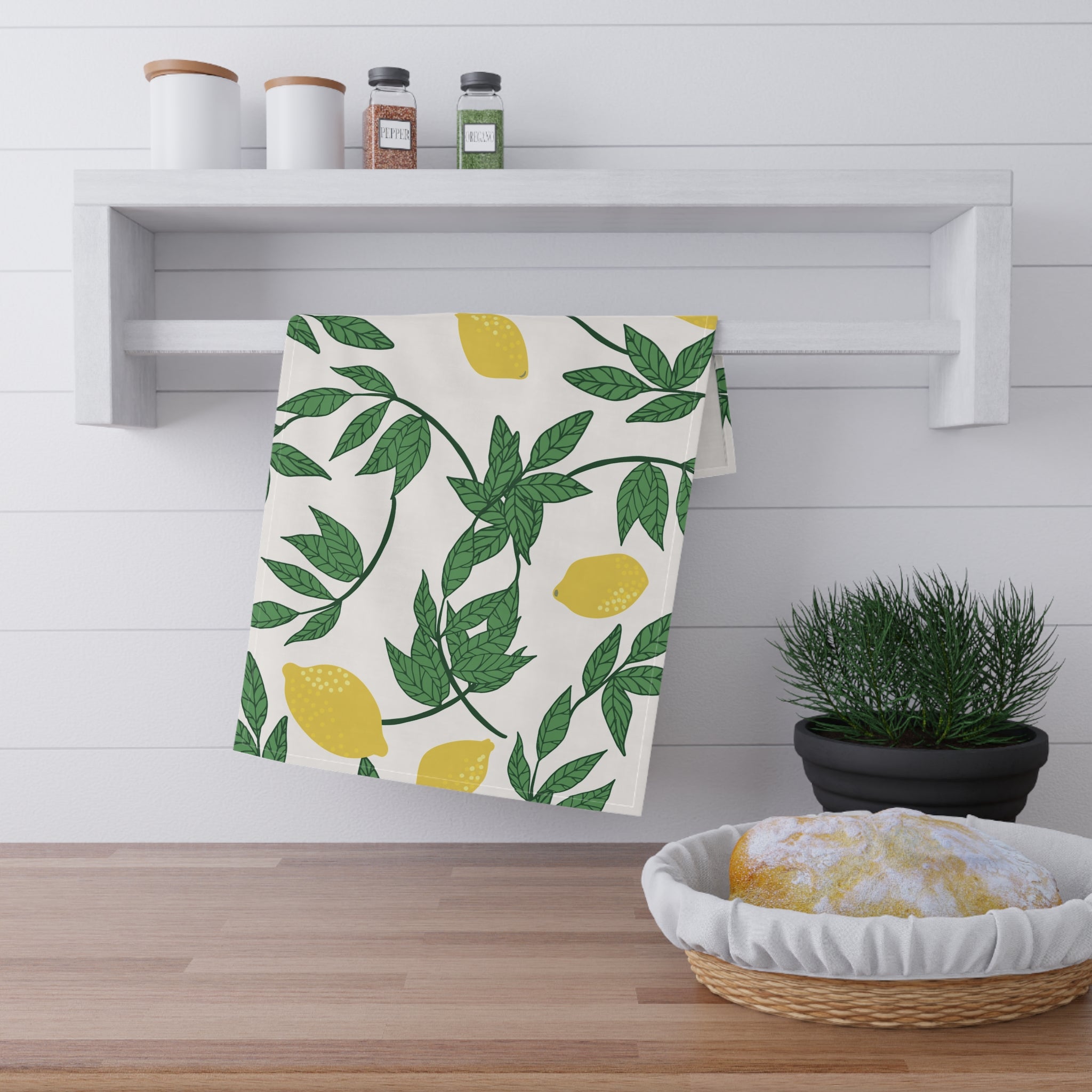 Lemon  White Kitchen Towel