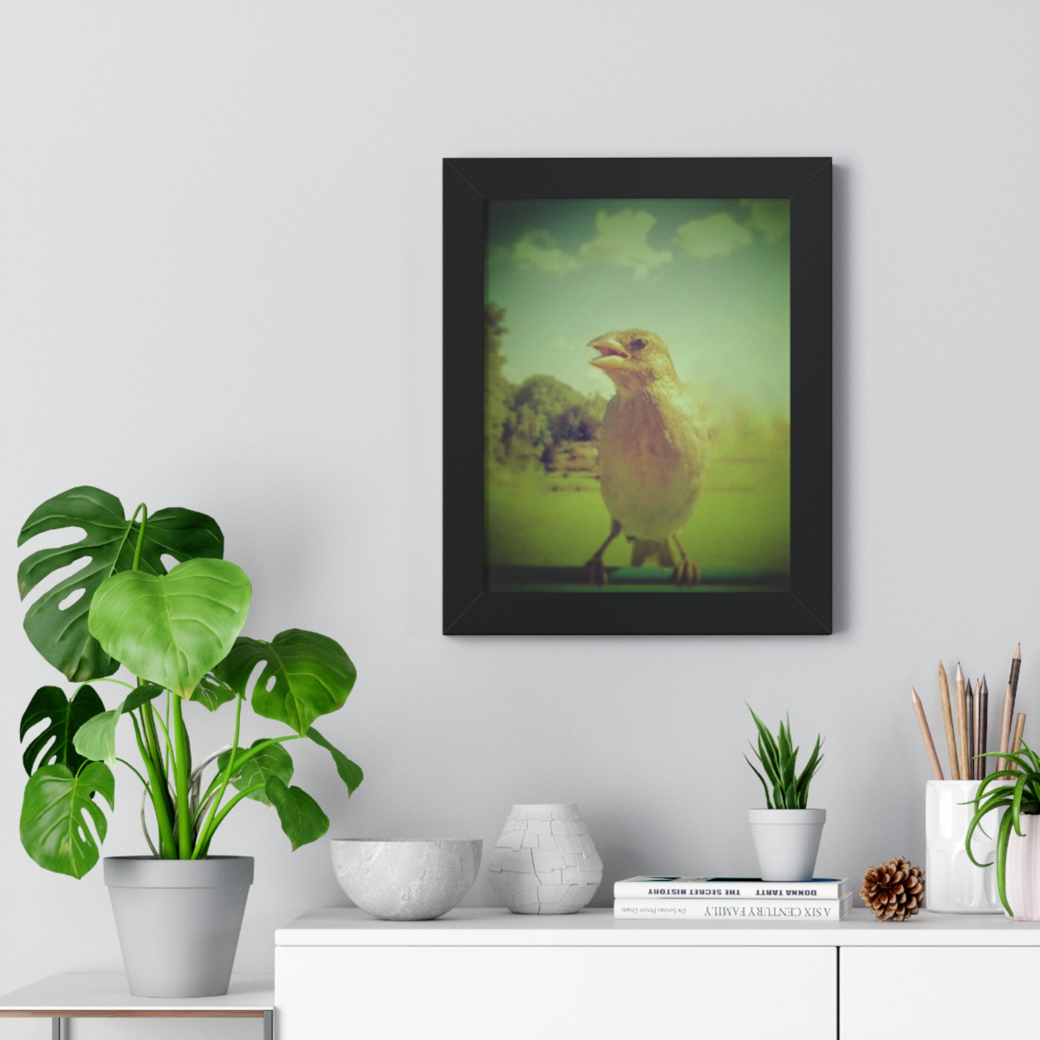 Framed 11"x 14" Vertical Poster of Bird by Jo Bird