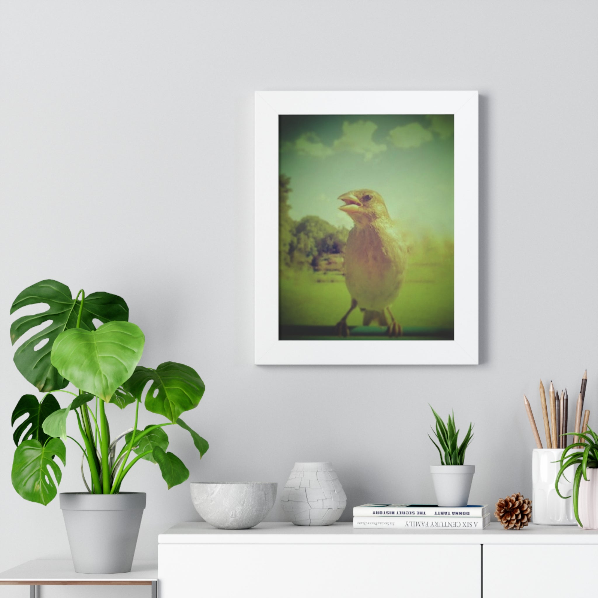 Framed 11"x 14" Vertical Poster of Bird by Jo Bird