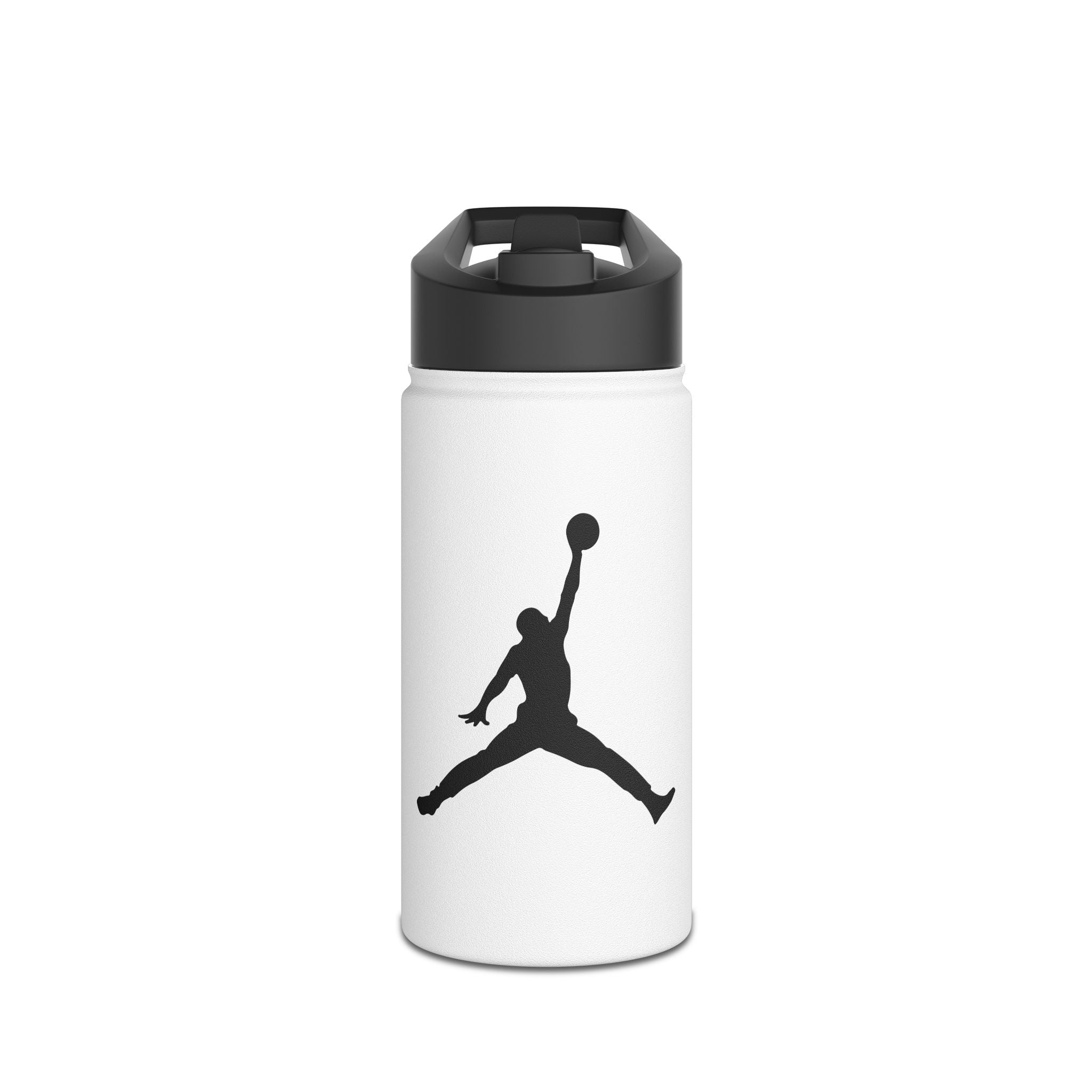 Basketball Silouette Stainless Steel Water Bottle, Standard Lid