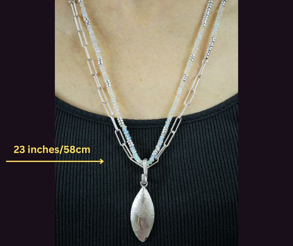Opal Necklace with Chunky Pendant