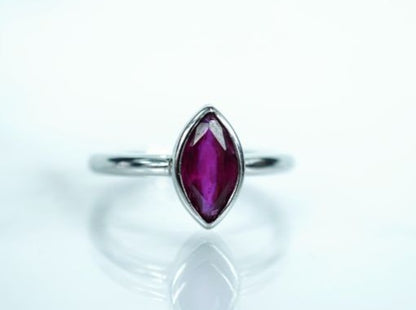 Ruby Marquis in Sterling Silver Ring