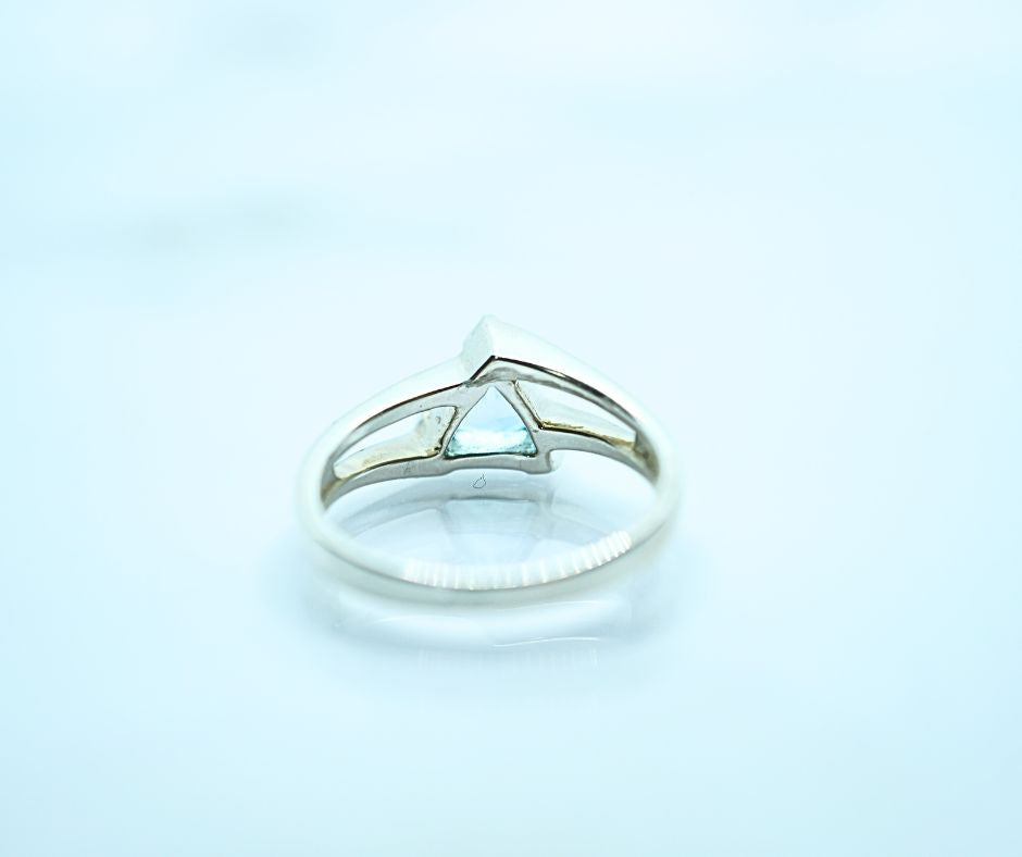 Sterling Silver Trillion Blue Topaz Ring