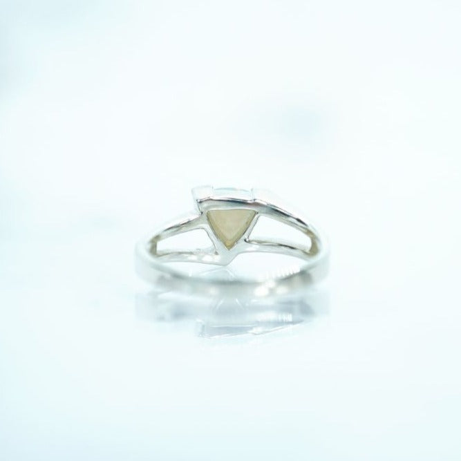 Sterling Silver Opal Trillion Ring