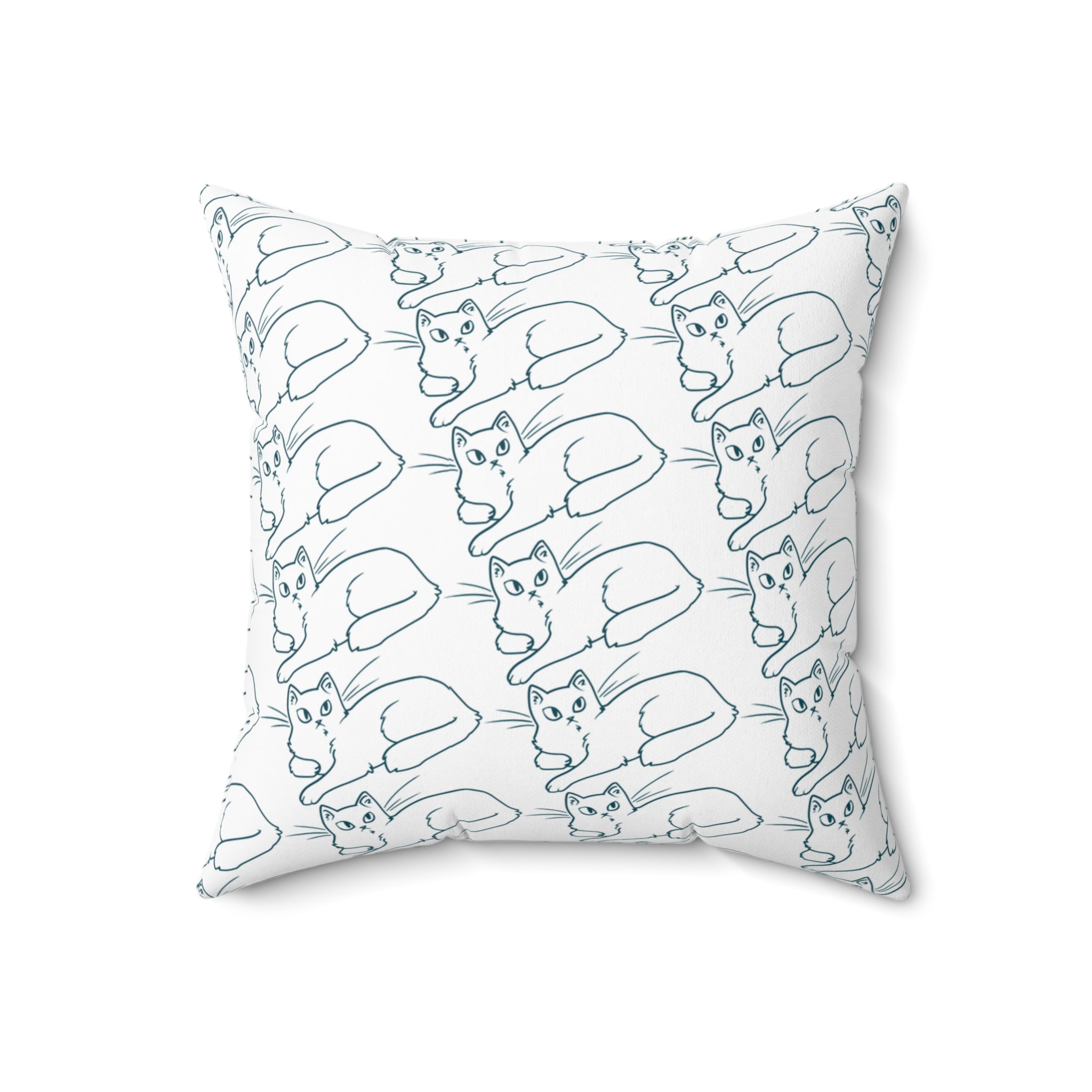 Spun Polyester Square Cat Pillow
