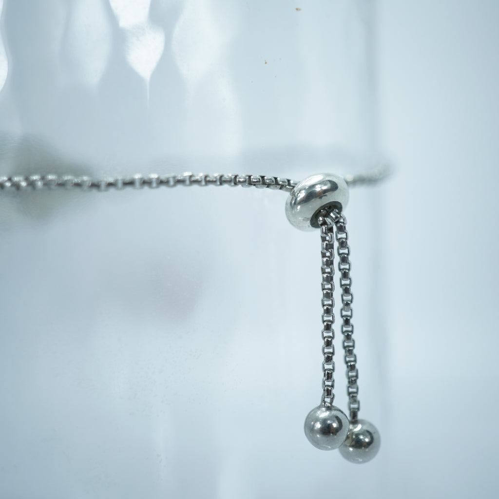 Personalized Adjustable Silver Bracelet
