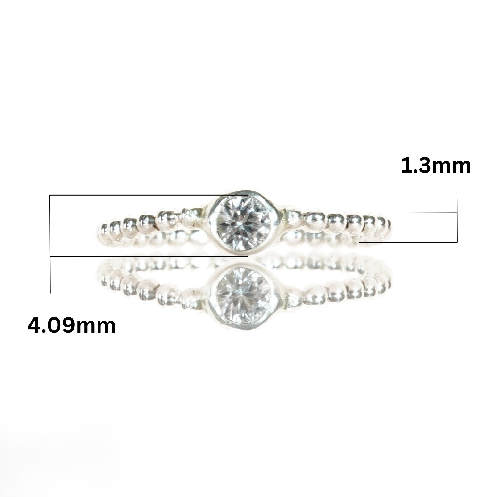 Beaded 3mm Silver Ring