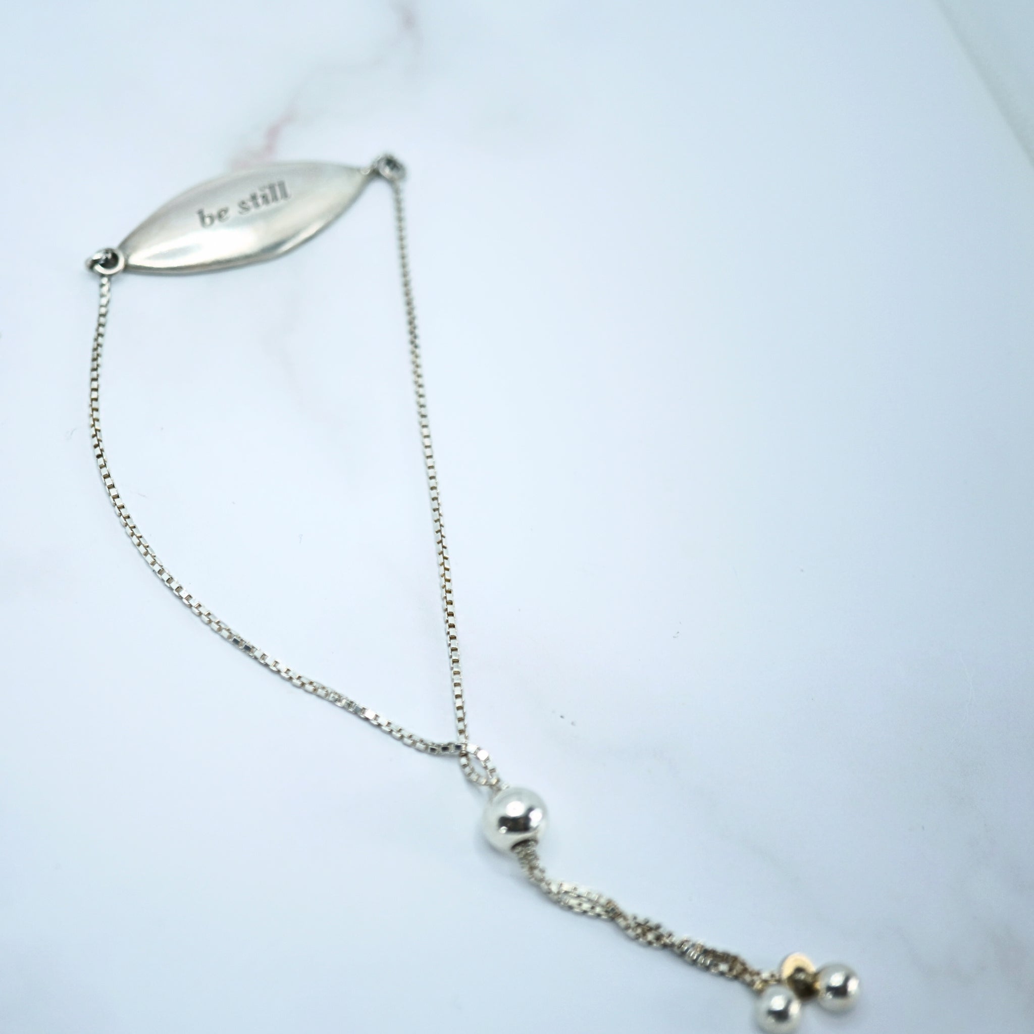 Personalized Adjustable Silver Bracelet