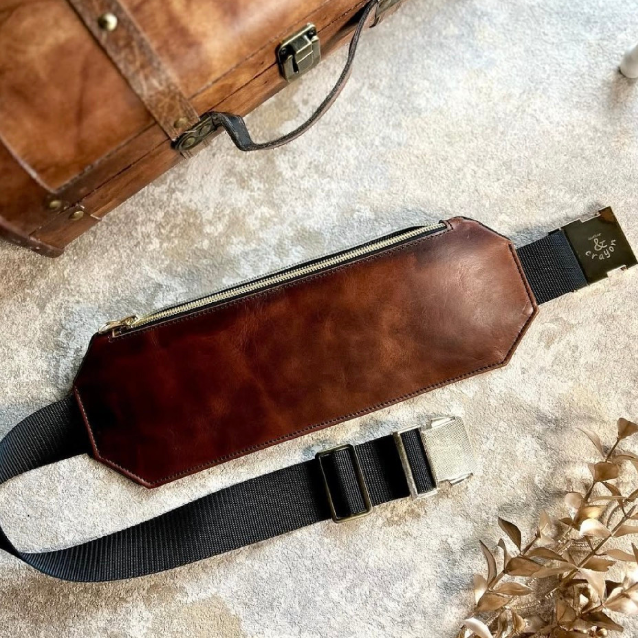 Handcrafted Leather Belt Purse