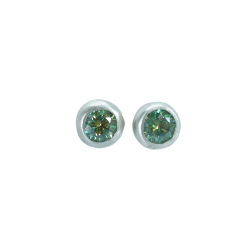 Green Moissanite Studs