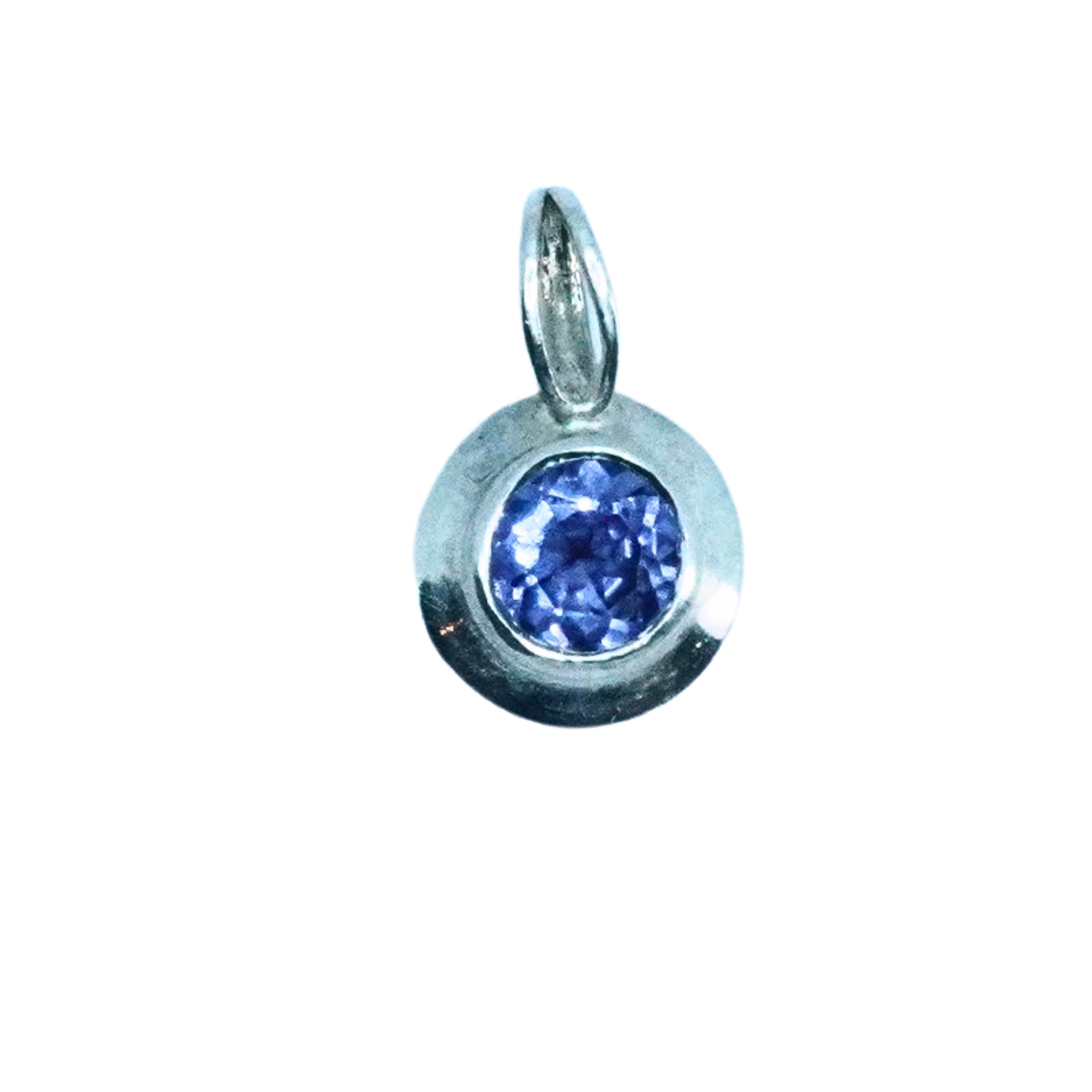 Sterling Silver Blue Moissanite Pendant