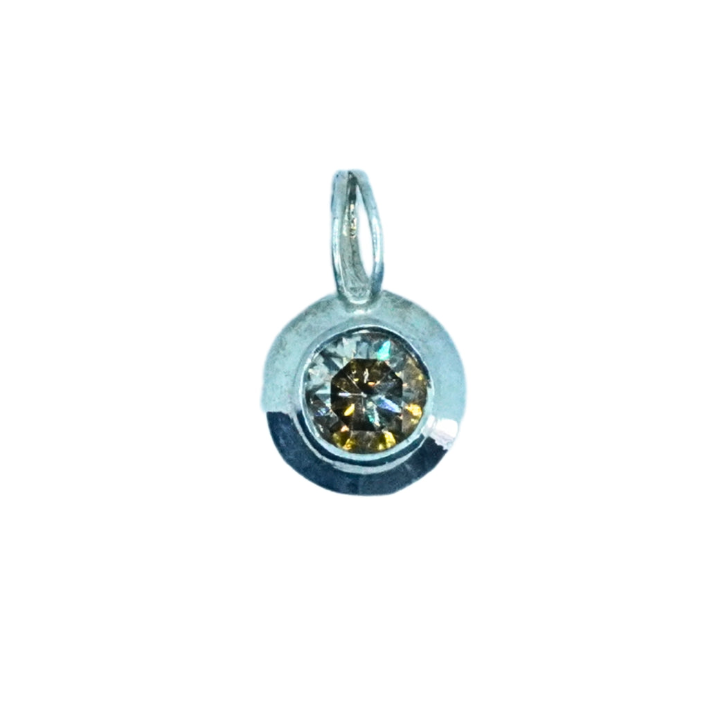 Sterling Silver Champagne Moissanite Pendant