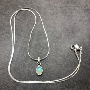 Genuine Handmade Sterling Silver Opal Necklace