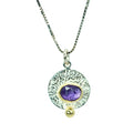 Handmade Gold and Silver Amethyst Necklace