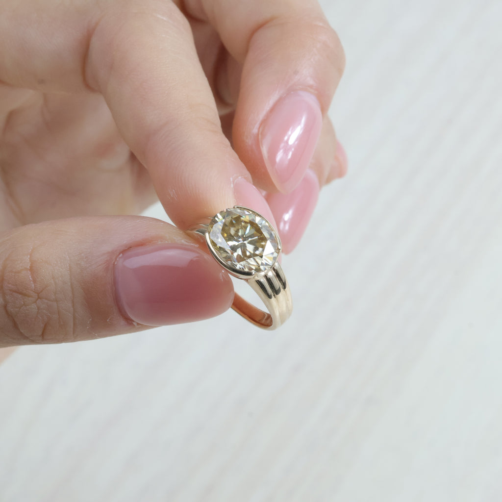 10ky gold Moissanite ring - Recio Design