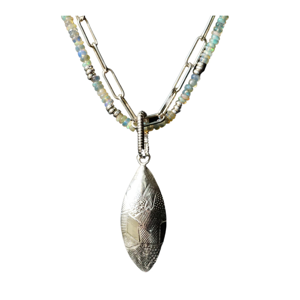 Opal Necklace with Chunky Pendant
