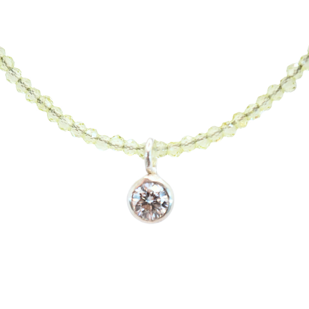 Peridot Moissanite Necklace