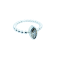 Silver Champagne Moissanite Ring