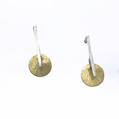 Silver and Gold Filled Disc Earrings