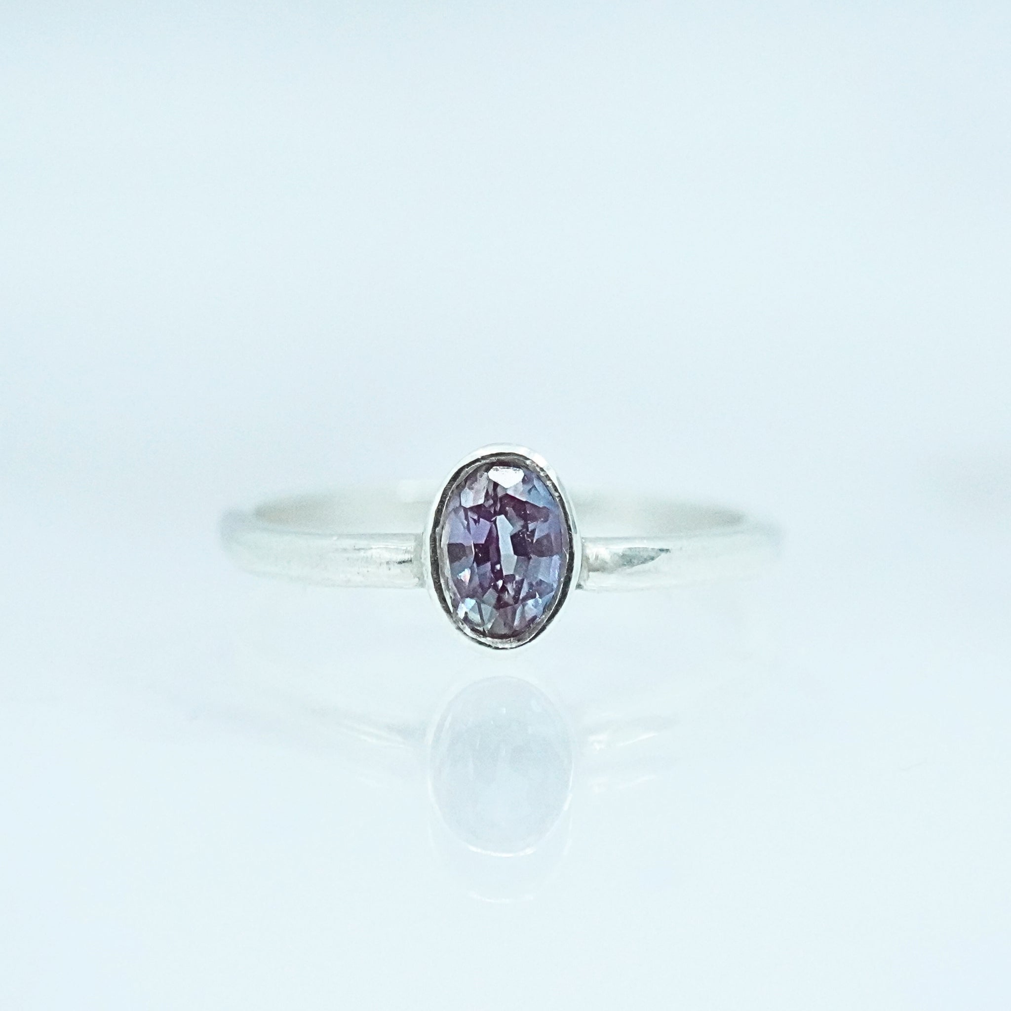 Stackable Silver Alexandrite Ring