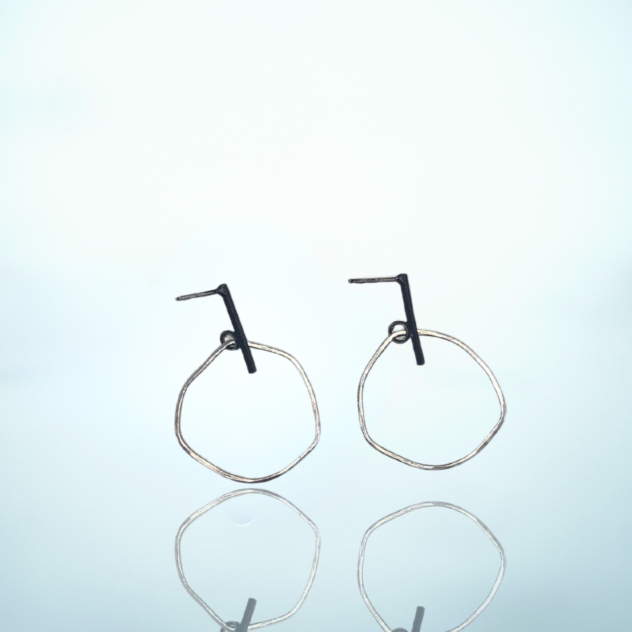 Sterling Silver Abstract Hoop Earrings