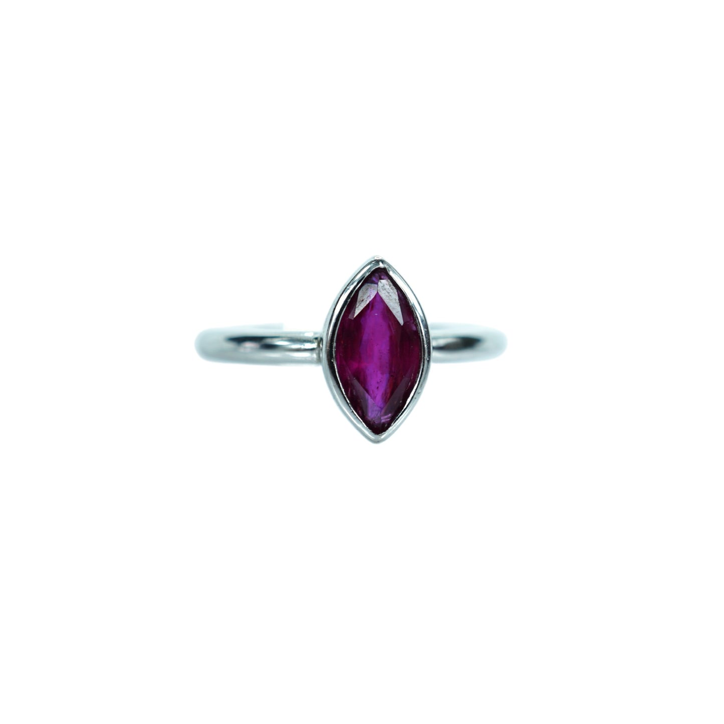 Ruby Marquis in Sterling Silver Ring