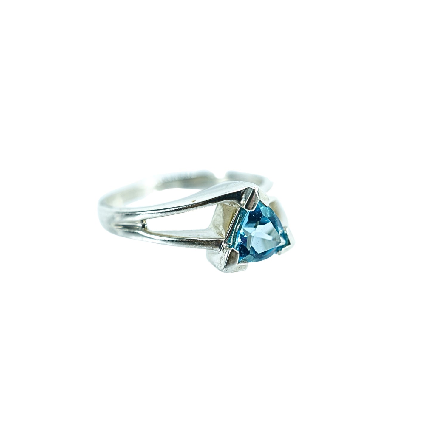 Sterling Silver Trillion Blue Topaz Ring