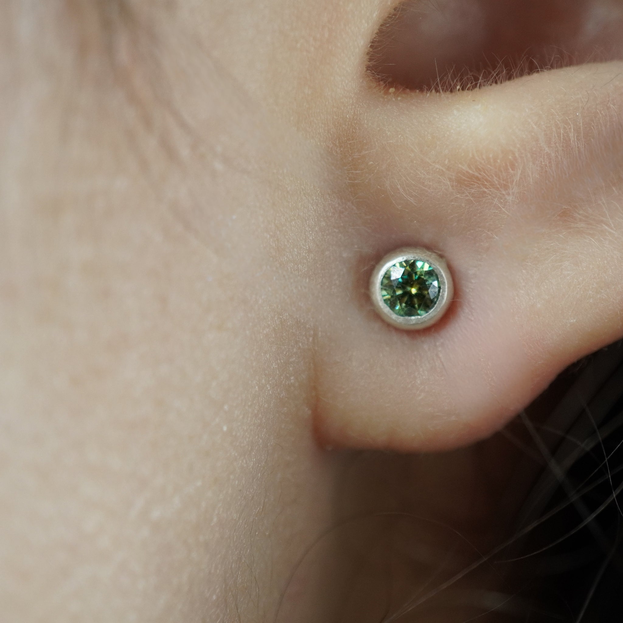 Green Moissanite Studs