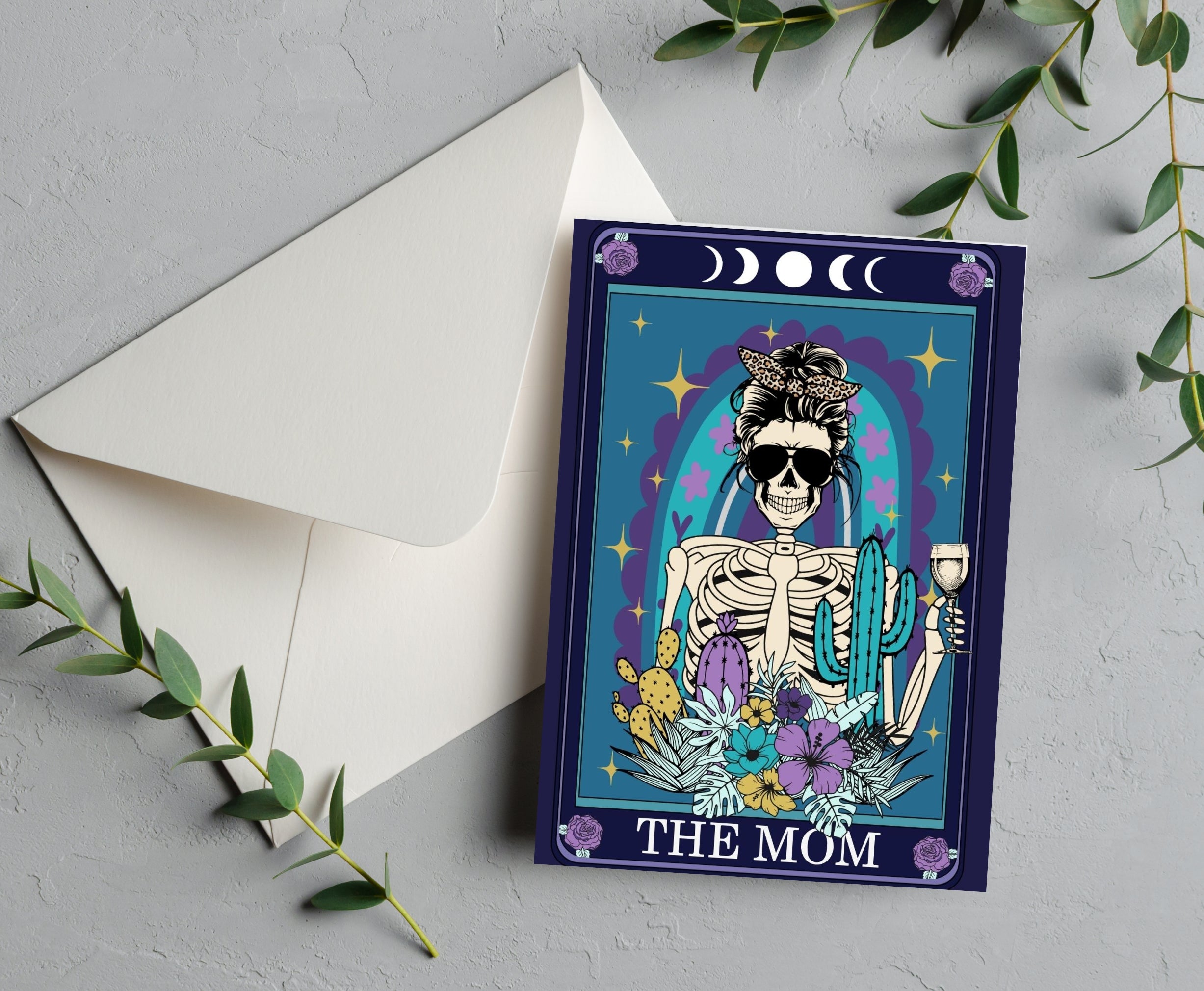 The Mom Skeleton Tarot Greeting Card